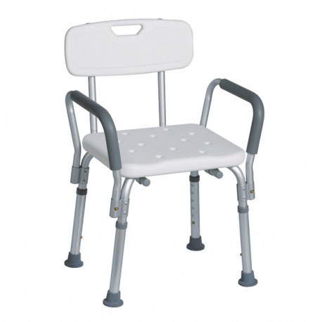 Silla con respaldo y descansabrazos para ducha